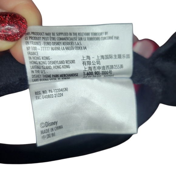 Disney Minnie Mouse Ears Headband - Red and Black w/ Red/White Polka Dot Bow - Picture 4 of 5